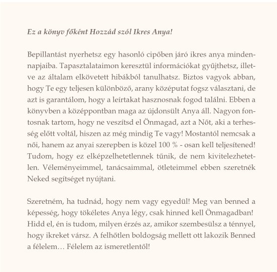 Könyvrészlet "Egy ikres anya maratonja"